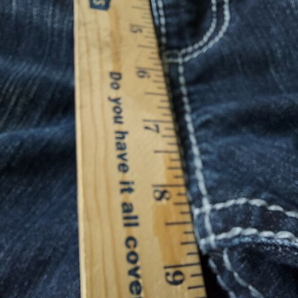 Nine West Capri Jeans Size 8 Embellished Bling Flap Pockets Date Night Fit - Picture 9 of 10